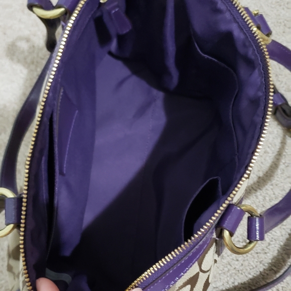 Coach Signature stripe python satchel - Picture 4 of 5